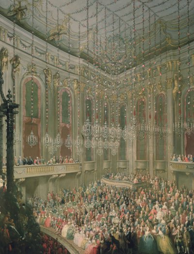 Concert in de Redoutensaal ter gelegenheid van het huwelijk van Jozef II en Isabella van Parma, 6 oktober 1760 door Martin II Mytens or Meytens